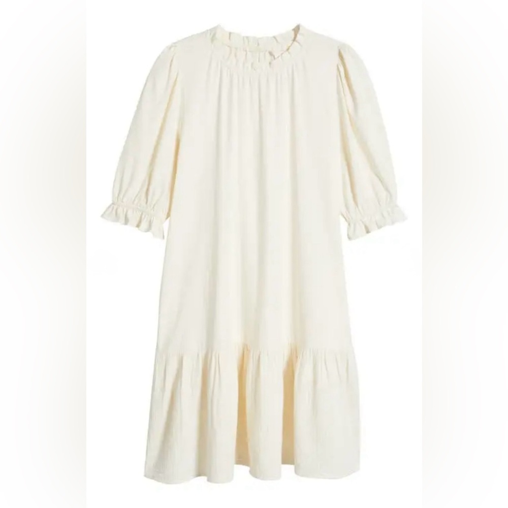 Caslon Ruffle Trim Shift Dress XS Ivory Cream Pristine New With Tags BOHO - Picture 2 of 7